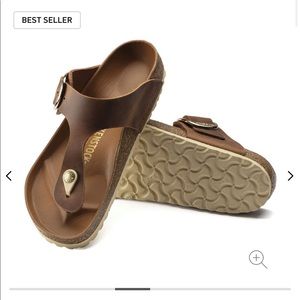 Birkenstock Gizeh Big Buckle Oiled Leather Cognac Sandals